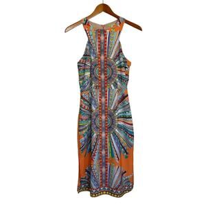 Gianni Bini Dress‎ Women Small Orange Oh Darling Dreamcatcher Midi Lined Party